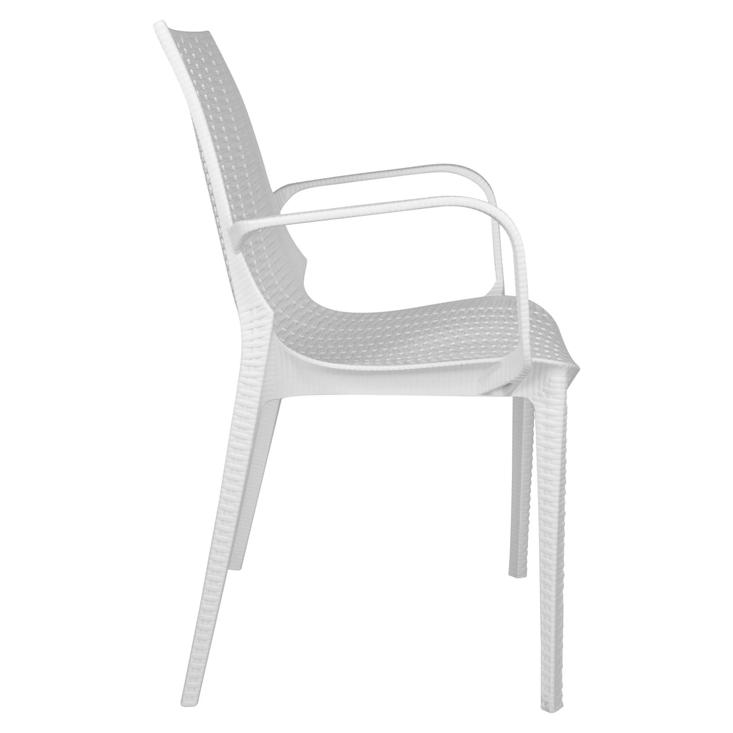 LeisureMod Kent Outdoor Patio Plastic Dining Arm Chair, Set of 4 - KCA21W4 | Outdoor Chairs | Modishstore - 5
