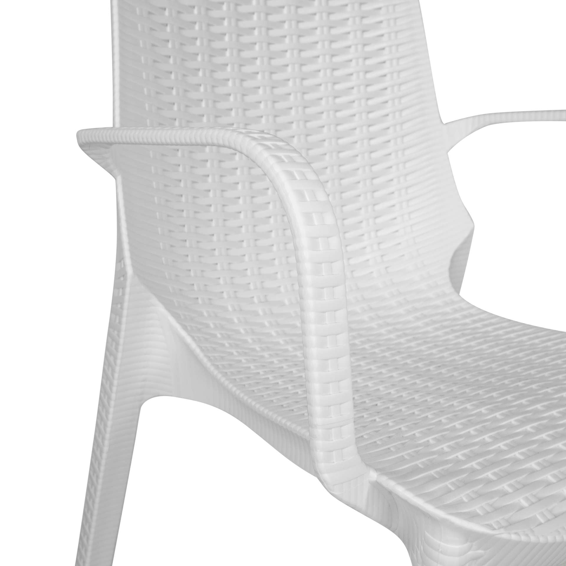 LeisureMod Kent Outdoor Patio Plastic Dining Arm Chair, Set of 4 - KCA21W4 | Outdoor Chairs | Modishstore - 10