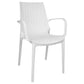 LeisureMod Kent Outdoor Patio Plastic Dining Arm Chair - KCA21W | Outdoor Chairs | Modishstore - 5