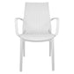 LeisureMod Kent Outdoor Patio Plastic Dining Arm Chair - KCA21W | Outdoor Chairs | Modishstore - 6