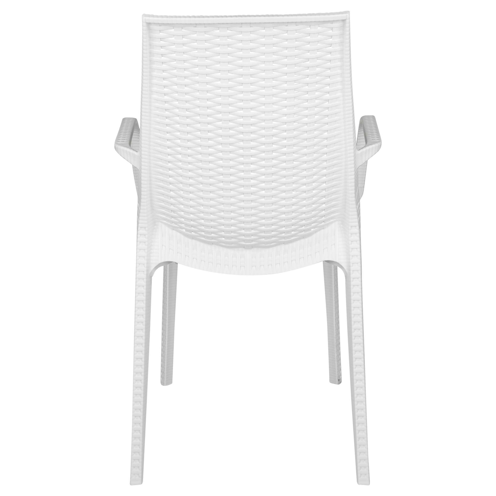 LeisureMod Kent Outdoor Patio Plastic Dining Arm Chair - KCA21W | Outdoor Chairs | Modishstore - 2
