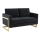 LeisureMod Lincoln Modern Mid-Century Upholstered Velvet Loveseat with Gold Frame | Loveseats | Modishstore - 12