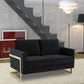 LeisureMod Lincoln Modern Mid-Century Upholstered Velvet Loveseat with Gold Frame | Loveseats | Modishstore - 8