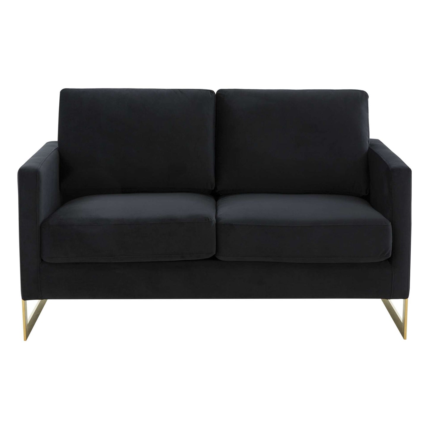 LeisureMod Lincoln Modern Mid-Century Upholstered Velvet Loveseat with Gold Frame | Loveseats | Modishstore - 13