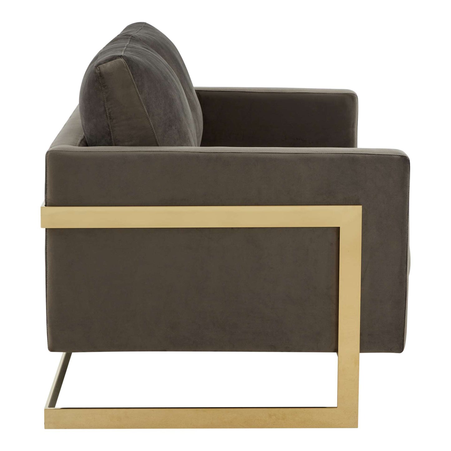 LeisureMod Lincoln Modern Mid-Century Upholstered Velvet Loveseat with Gold Frame | Loveseats | Modishstore - 16