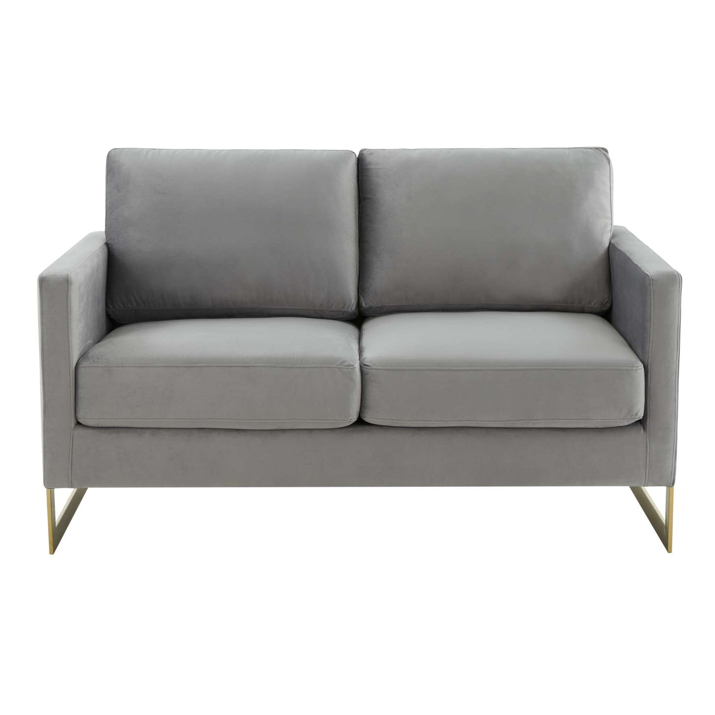 LeisureMod Lincoln Modern Mid-Century Upholstered Velvet Loveseat with Gold Frame | Loveseats | Modishstore - 24