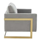LeisureMod Lincoln Modern Mid-Century Upholstered Velvet Loveseat with Gold Frame | Loveseats | Modishstore - 22