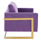 LeisureMod Lincoln Modern Mid-Century Upholstered Velvet Loveseat with Gold Frame | Loveseats | Modishstore - 35