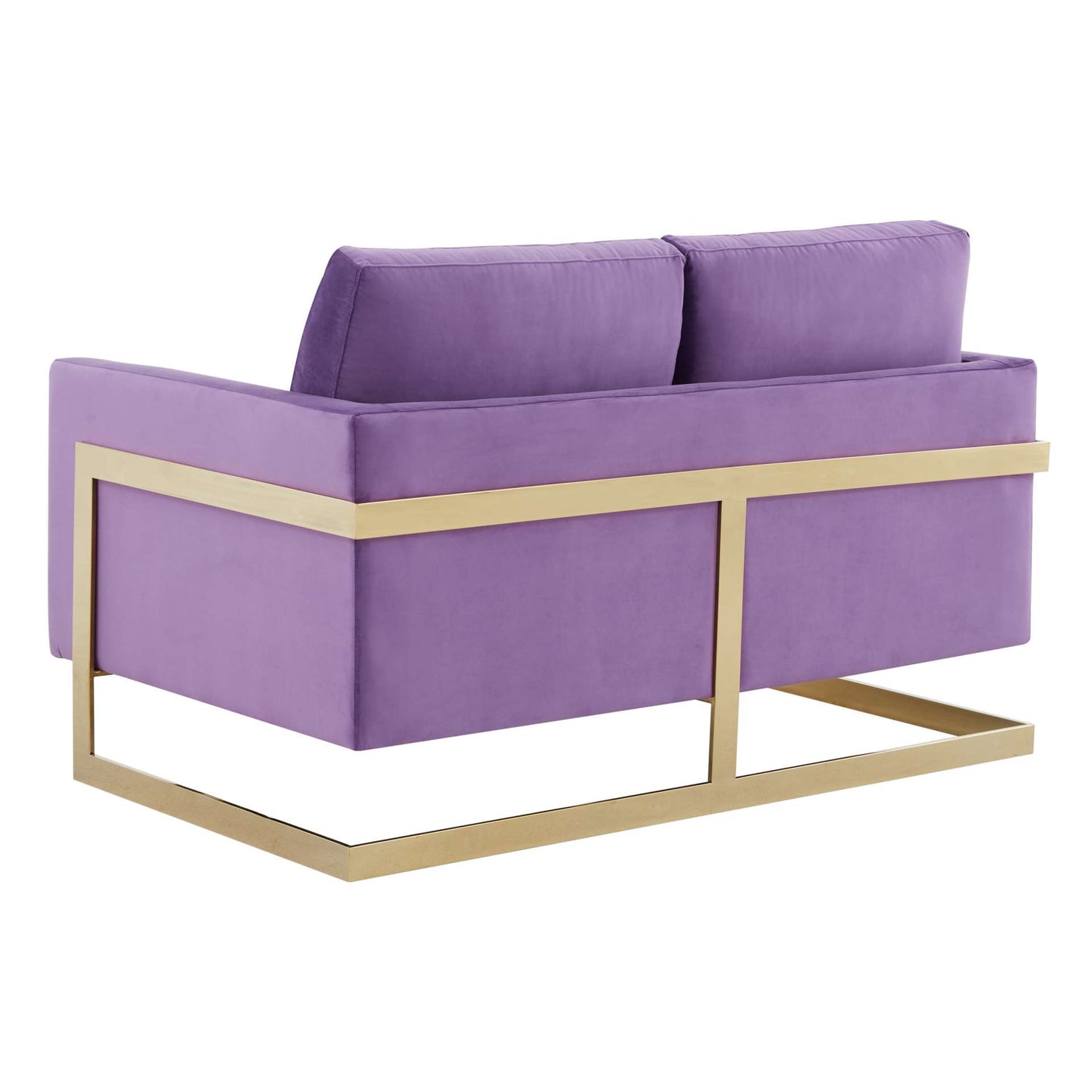 LeisureMod Lincoln Modern Mid-Century Upholstered Velvet Loveseat with Gold Frame | Loveseats | Modishstore - 34