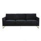 LeisureMod Lincoln Modern Mid-Century Upholstered Velvet Sofa with Gold Frame | Sofas | Modishstore - 7