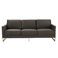 LeisureMod Lincoln Modern Mid-Century Upholstered Velvet Sofa with Gold Frame | Sofas | Modishstore - 14