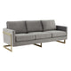LeisureMod Lincoln Modern Mid-Century Upholstered Velvet Sofa with Gold Frame | Sofas | Modishstore - 16
