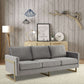LeisureMod Lincoln Modern Mid-Century Upholstered Velvet Sofa with Gold Frame | Sofas | Modishstore - 15