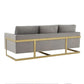 LeisureMod Lincoln Modern Mid-Century Upholstered Velvet Sofa with Gold Frame | Sofas | Modishstore - 20