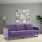LeisureMod Lincoln Modern Mid-Century Upholstered Velvet Sofa with Gold Frame | Sofas | Modishstore - 28