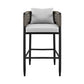 Alegria Outdoor Patio Counter Height Bar Stool in Aluminum with Gray Rope and Cushions By Armen Living | Bar Stools | Modishstore - 4