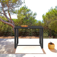 Alegria Outdoor Patio Bar Height Dining Table in Aluminum By Armen Living