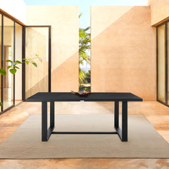 Alegria Outdoor Patio Dining Table in Aluminum By Armen Living