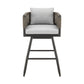 Alegria Outdoor Patio Swivel Counter Stool in Aluminum with Gray Rope and Light Gray Cushions By Armen Living | Bar Stools | Modishstore - 3
