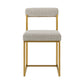 Anastasia Dining Chair with Gold Brushed Stainless Steel and Taupe Fabric - Set of 2 By Armen Living | Dining Chairs | Modishstore - 5