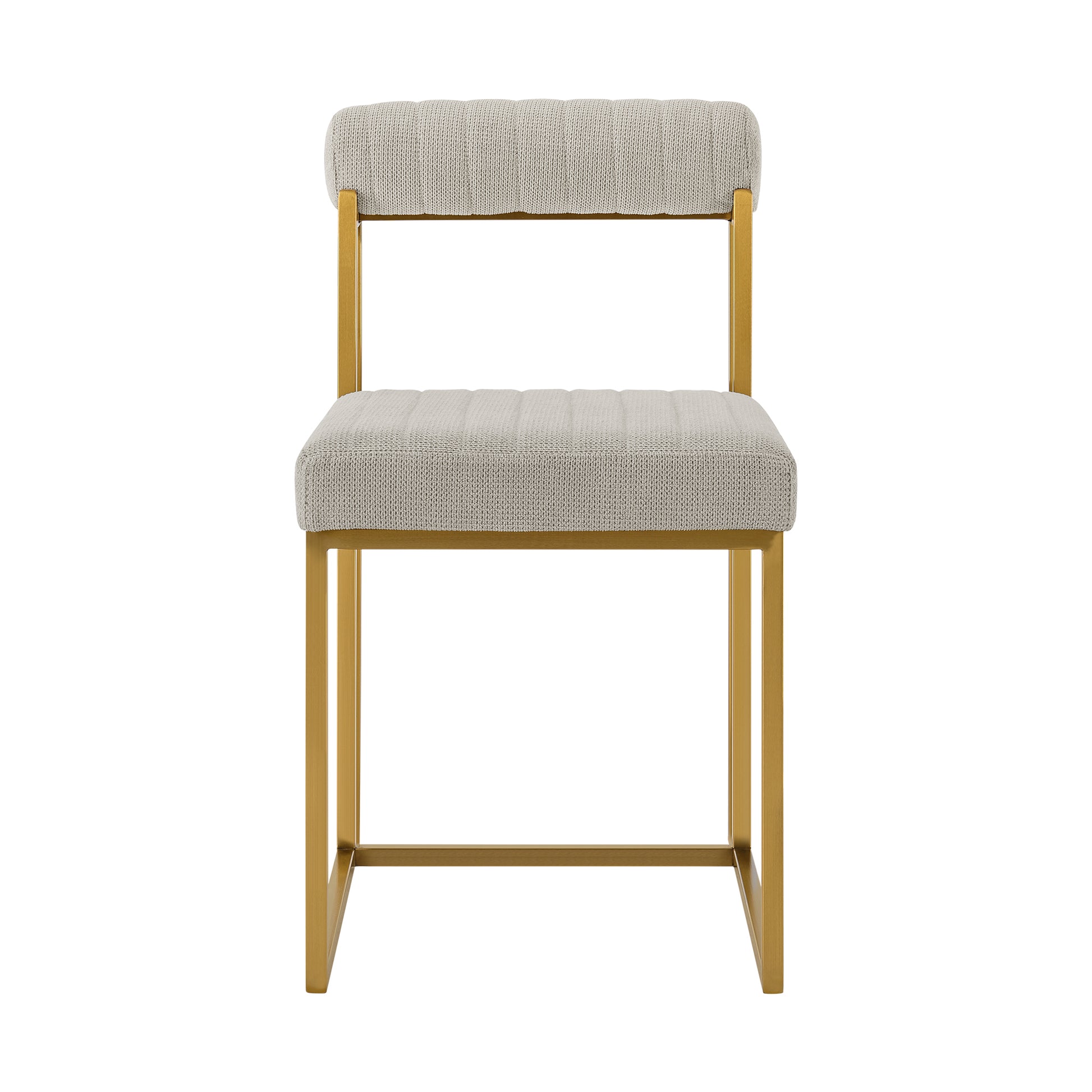 Anastasia Dining Chair with Gold Brushed Stainless Steel and Taupe Fabric - Set of 2 By Armen Living | Dining Chairs | Modishstore - 5