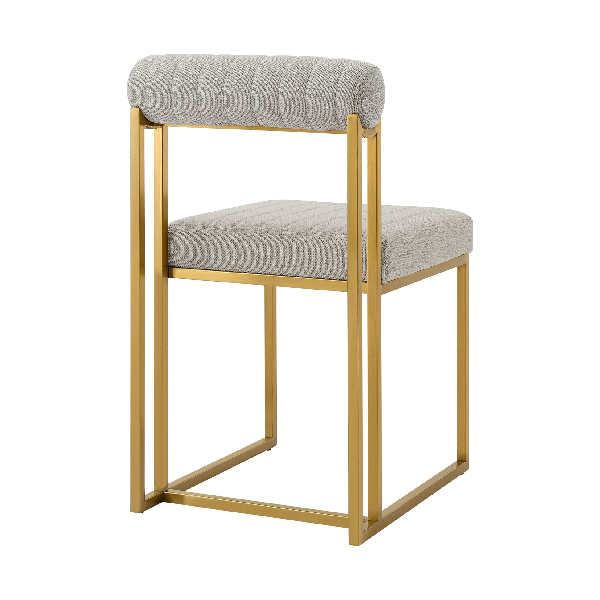 Anastasia Dining Chair with Gold Brushed Stainless Steel and Taupe Fabric - Set of 2 By Armen Living | Dining Chairs | Modishstore - 6