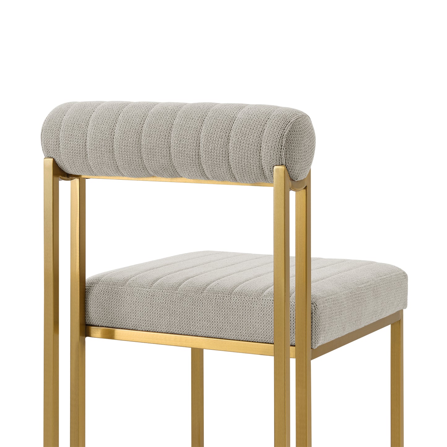 Anastasia Dining Chair with Gold Brushed Stainless Steel and Taupe Fabric - Set of 2 By Armen Living | Dining Chairs | Modishstore - 8