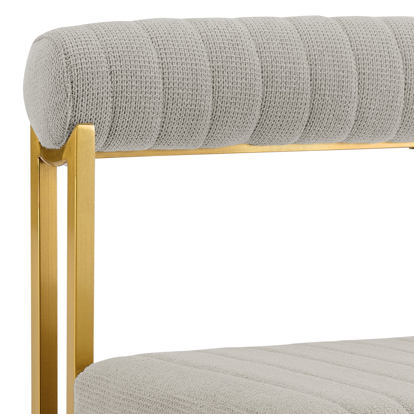 Anastasia Dining Chair with Gold Brushed Stainless Steel and Taupe Fabric - Set of 2 By Armen Living | Dining Chairs | Modishstore - 12