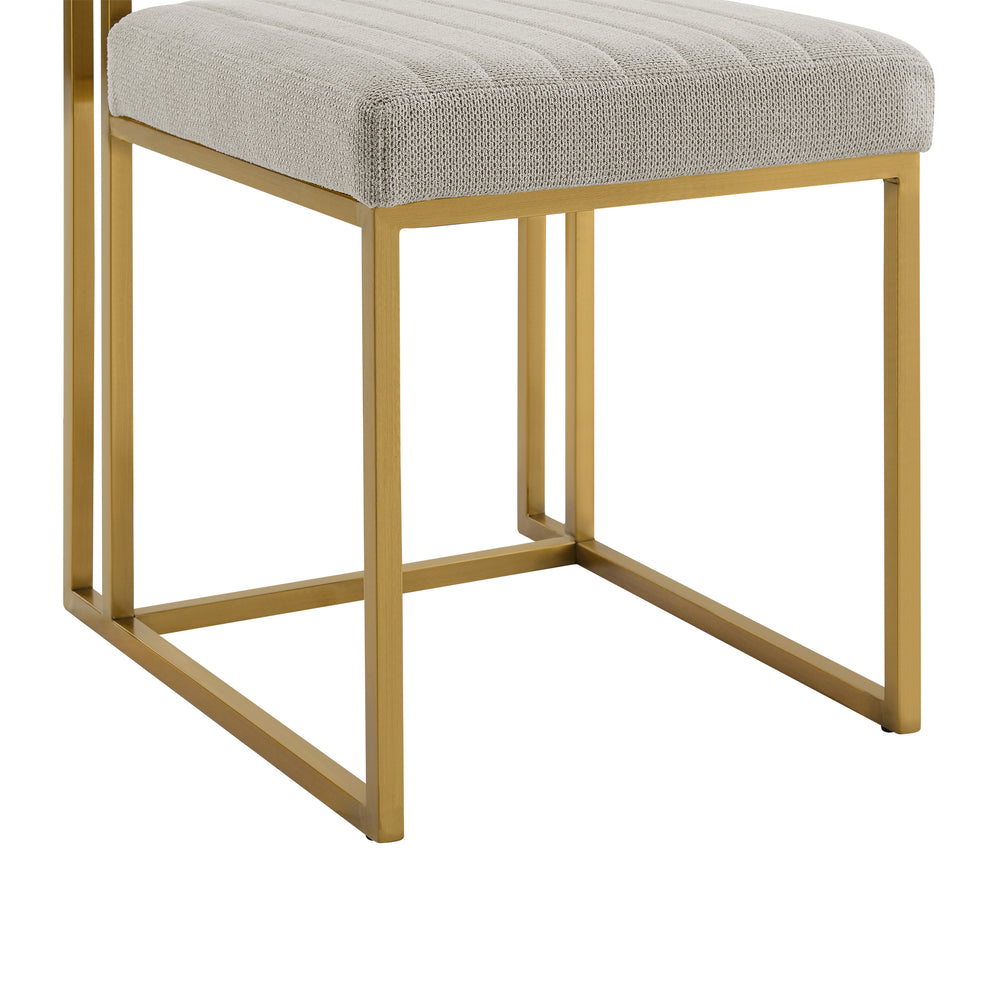 Anastasia Dining Chair with Gold Brushed Stainless Steel and Taupe Fabric - Set of 2 By Armen Living | Dining Chairs | Modishstore - 10