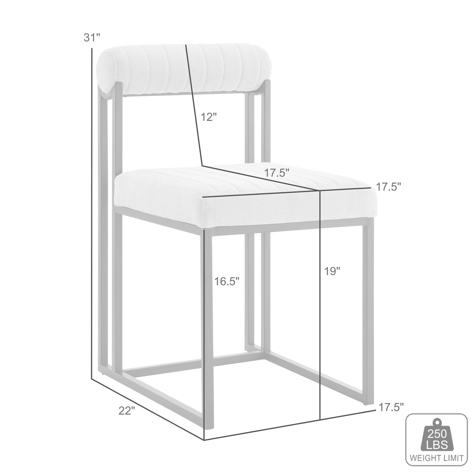 Anastasia Dining Chair with Gold Brushed Stainless Steel and Taupe Fabric - Set of 2 By Armen Living | Dining Chairs | Modishstore - 11