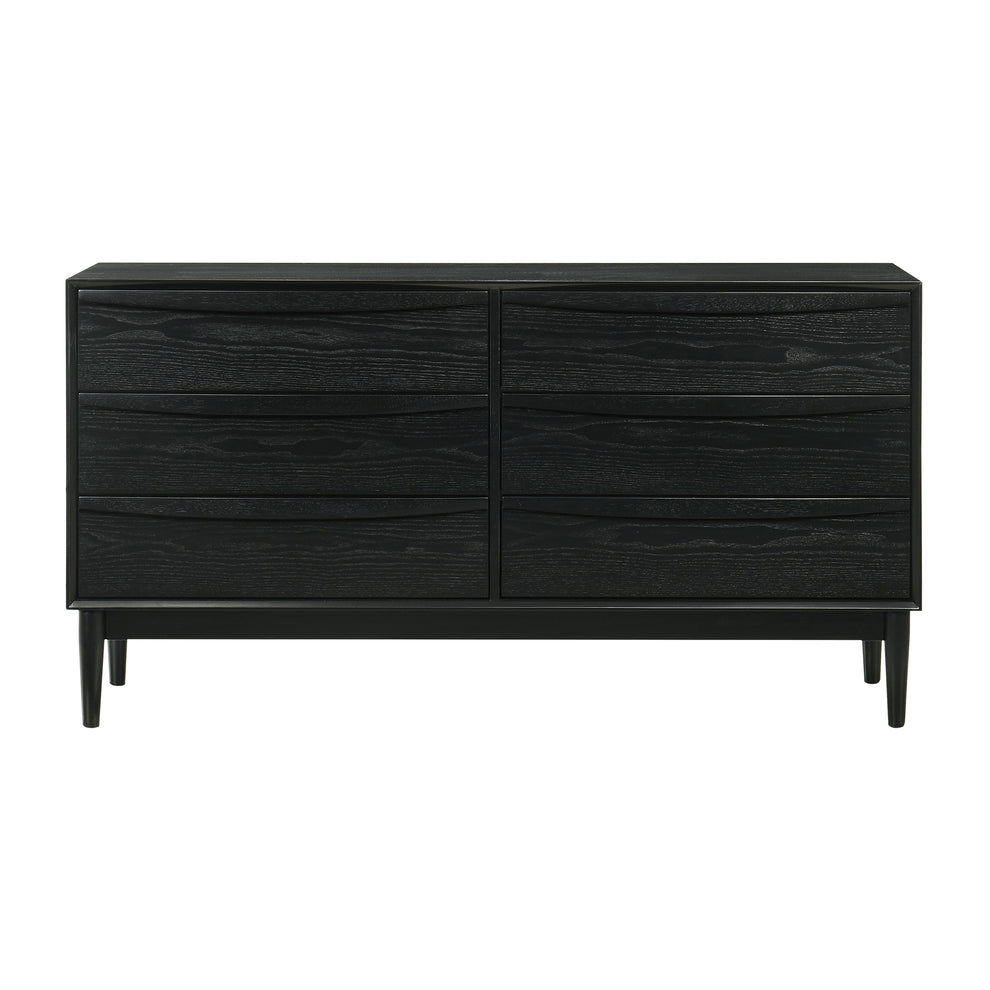 Artemio 6 Drawer Wood Dresser in Walnut Finish By Armen Living | Dressers | Modishstore - 14
