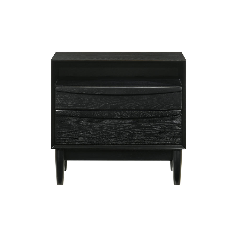 Artemio 2 Drawer Wood Nightstand with Shelf in Walnut Finish By Armen Living | Nightstands | Modishstore - 14