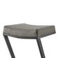 Atlantis 26" Backless Counter Stool with Matte Black Iron and Vintage Gray Faux Leather By Armen Living | Bar Stools | Modishstore - 6