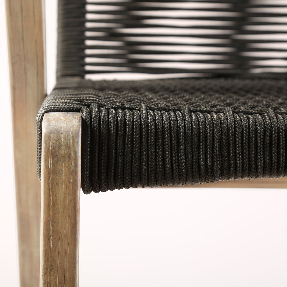 Brielle Outdoor Light Eucalyptus Wood and Charcoal Rope Counter Height Stool By Armen Living | Bar Stools | Modishstore - 7