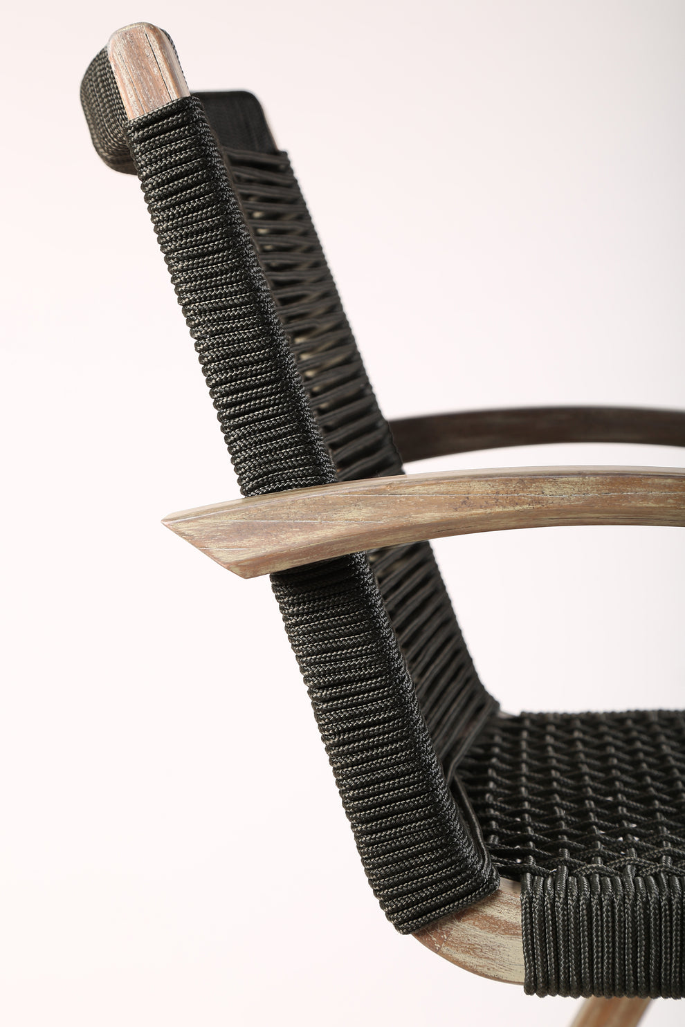 Brielle Outdoor Light Eucalyptus Wood and Charcoal Rope Bar Height Stool By Armen Living | Bar Stools | Modishstore - 8