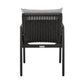 Cayman Outdoor Patio Dining Chairs with Arms in Aluminum with Gray Cushions - Set of 2 By Armen Living | Outdoor Chairs | Modishstore - 8