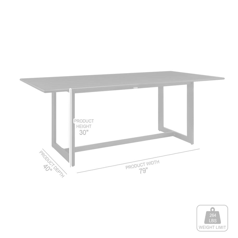 Cayman Outdoor Patio 5-Piece Dining Table Set in Aluminum with Gray Cushions By Armen Living | Outdoor Dining Sets | Modishstore - 10