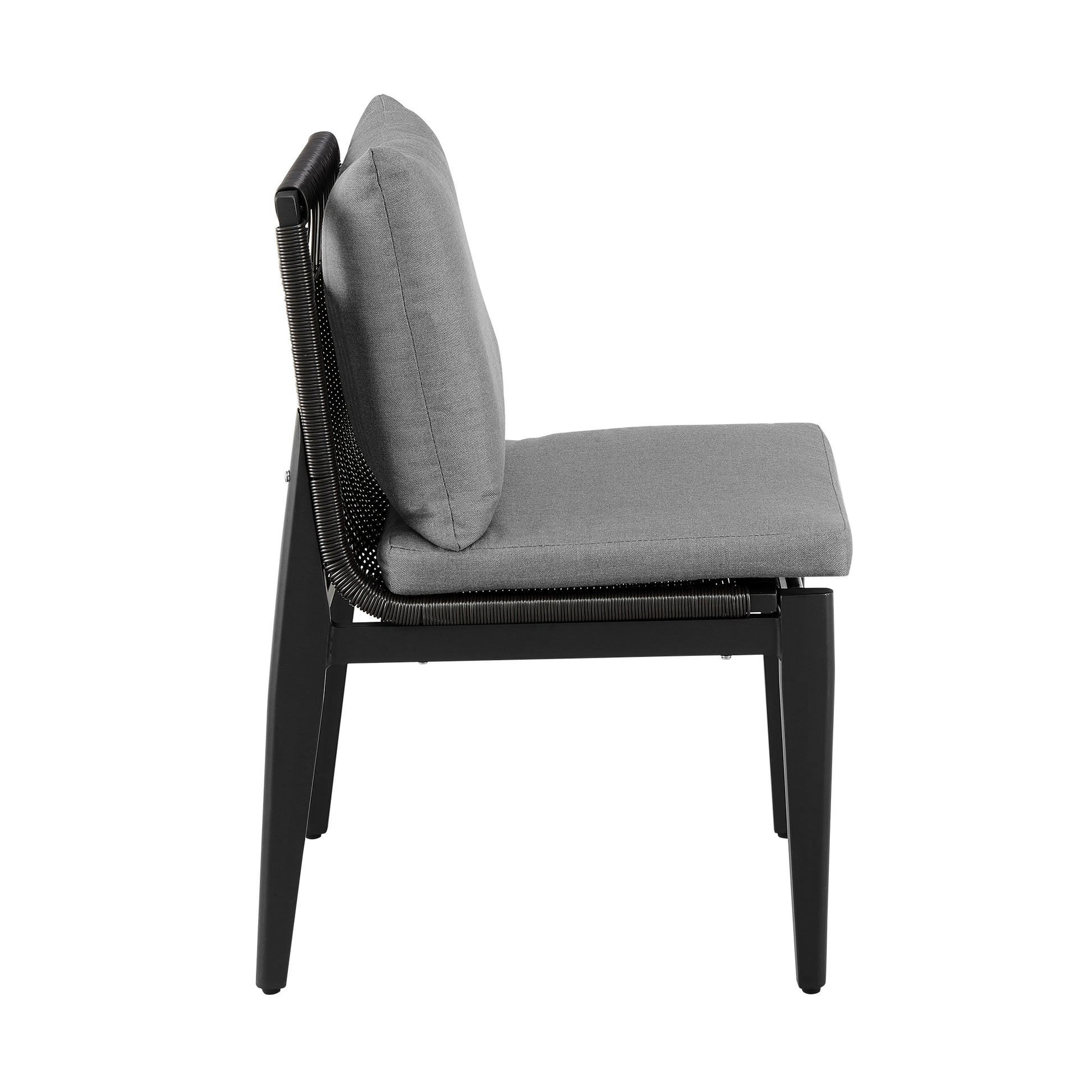 Cayman Outdoor Patio Dining Chairs in Aluminum with Gray Cushions - Set of 2 By Armen Living | Outdoor Chairs | Modishstore - 6