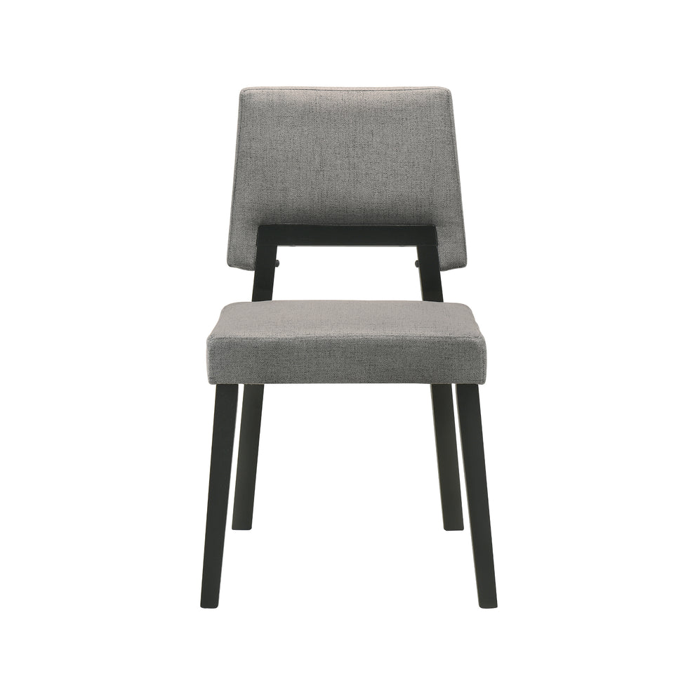 Channell Wood Dining Chair in Black Finish with Charcoal Fabric - Set of 2 By Armen Living | Dining Chairs | Modishstore - 5