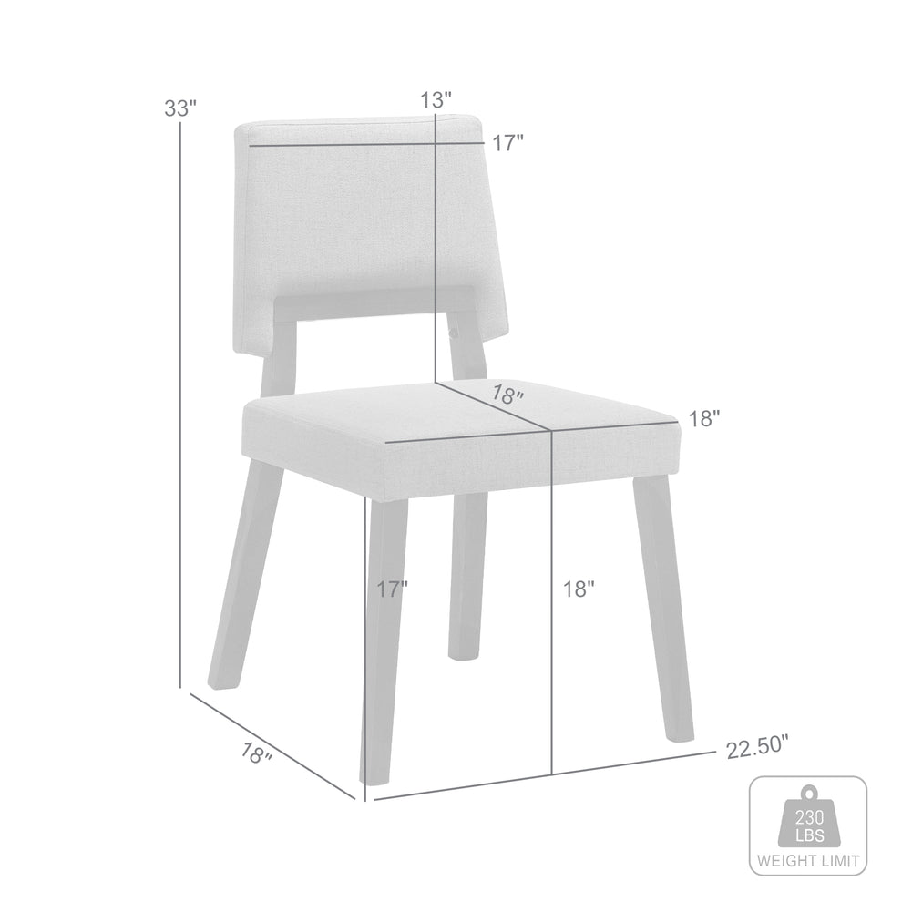Channell Wood Dining Chair in Black Finish with Charcoal Fabric - Set of 2 By Armen Living | Dining Chairs | Modishstore - 9