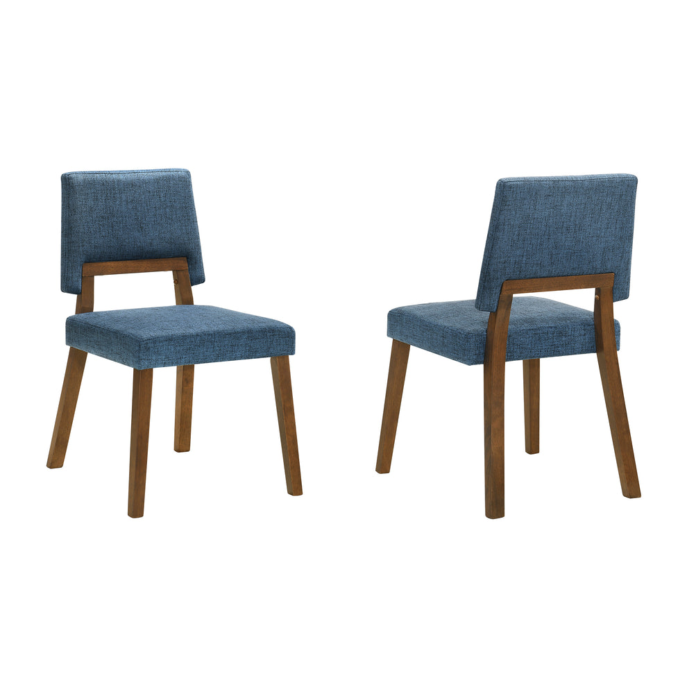 Channell Wood Dining Chair in Walnut Finish with Orange Fabric - Set of 2 By Armen Living | Dining Chairs | Modishstore - 12