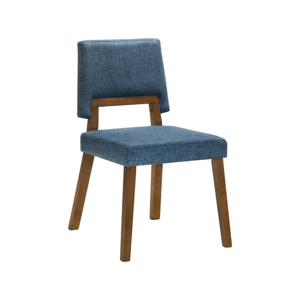Channell Wood Dining Chair in Walnut Finish with Orange Fabric - Set of 2 By Armen Living | Dining Chairs | Modishstore - 13