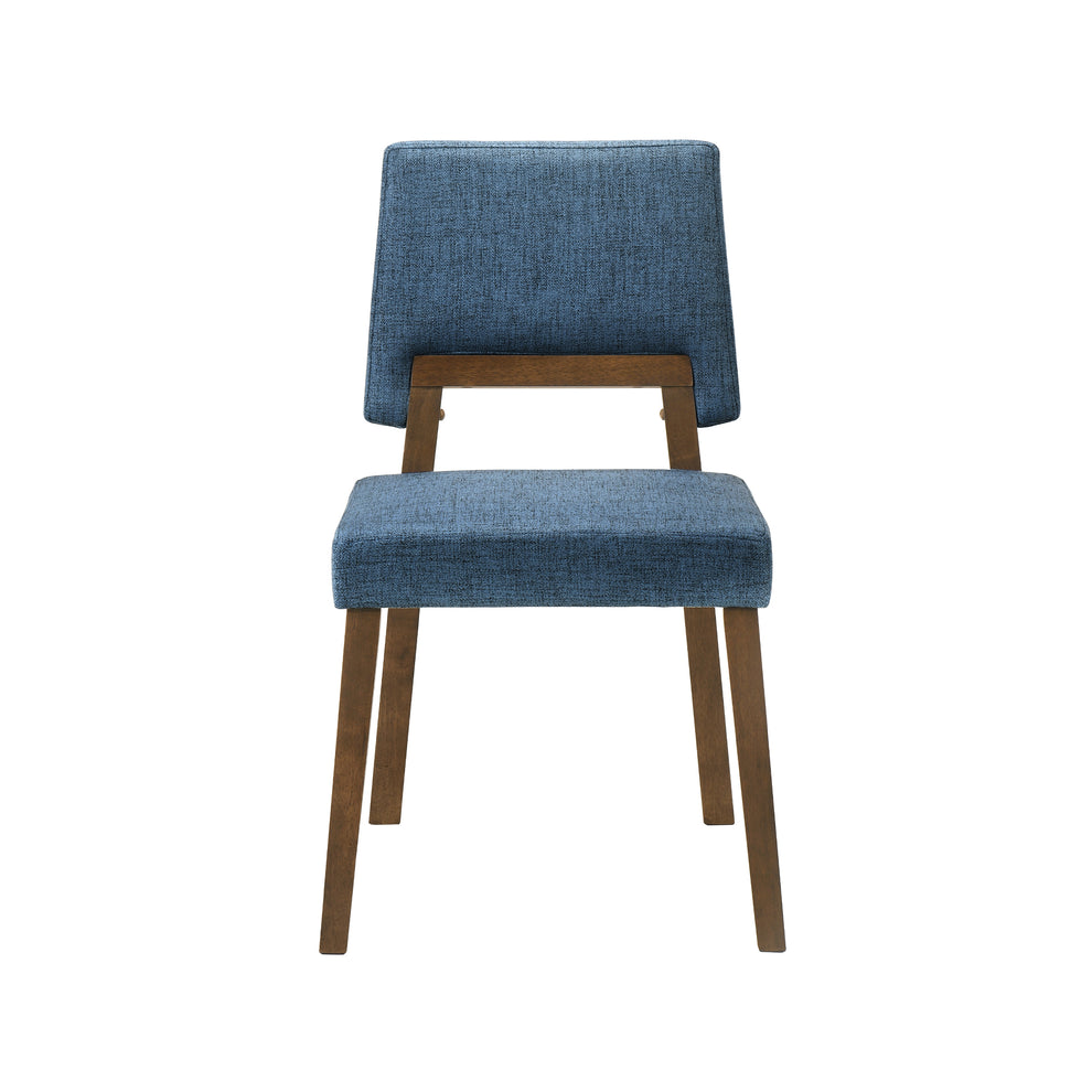 Channell Wood Dining Chair in Walnut Finish with Orange Fabric - Set of 2 By Armen Living | Dining Chairs | Modishstore - 14