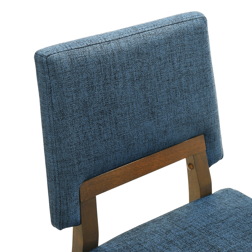 Channell Wood Dining Chair in Walnut Finish with Orange Fabric - Set of 2 By Armen Living | Dining Chairs | Modishstore - 16