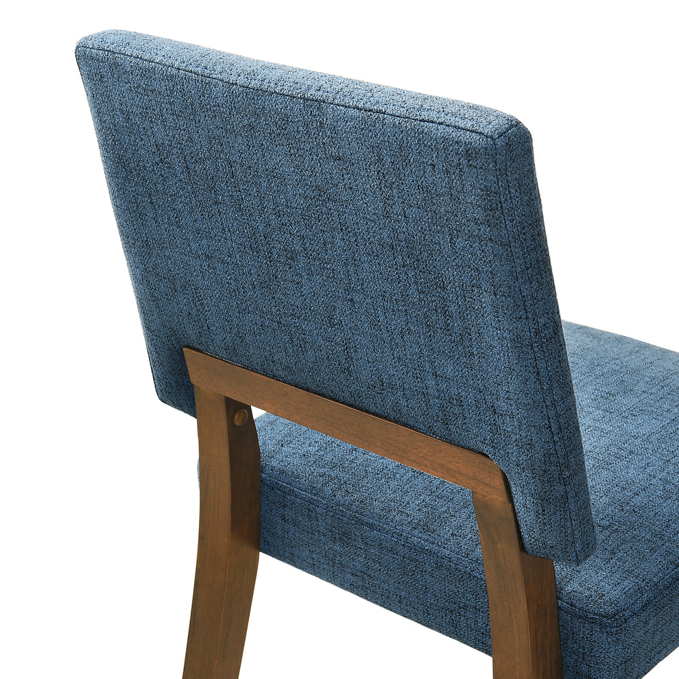 Channell Wood Dining Chair in Walnut Finish with Orange Fabric - Set of 2 By Armen Living | Dining Chairs | Modishstore - 17