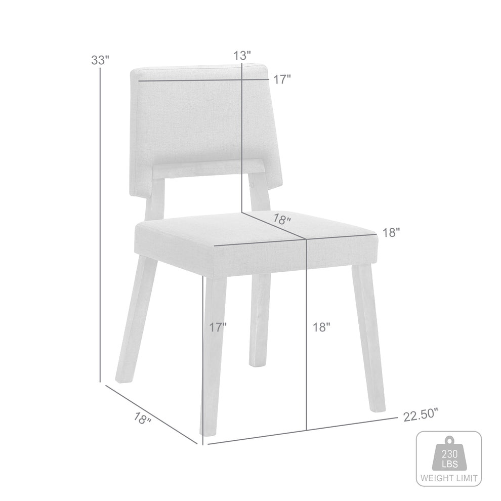 Channell Wood Dining Chair in Walnut Finish with Orange Fabric - Set of 2 By Armen Living | Dining Chairs | Modishstore - 18