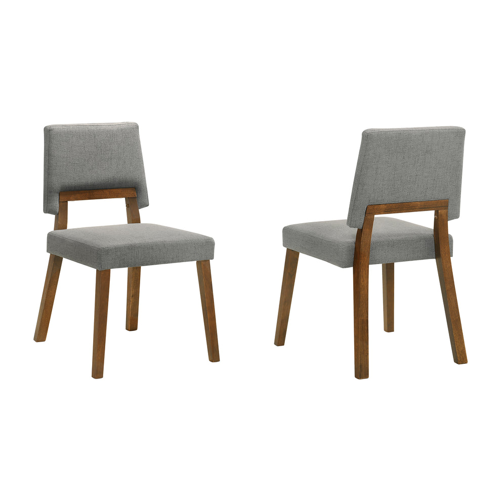 Channell Wood Dining Chair in Walnut Finish with Orange Fabric - Set of 2 By Armen Living | Dining Chairs | Modishstore - 21