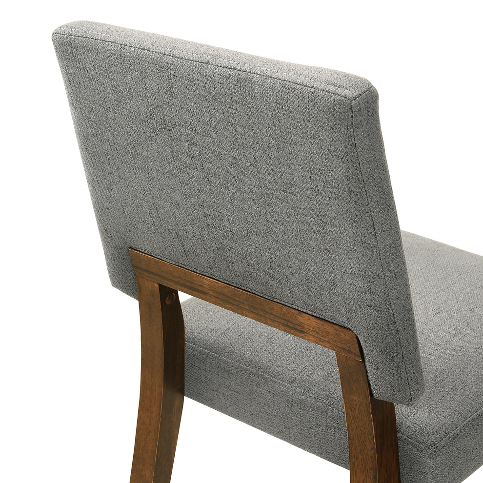 Channell Wood Dining Chair in Walnut Finish with Orange Fabric - Set of 2 By Armen Living | Dining Chairs | Modishstore - 26