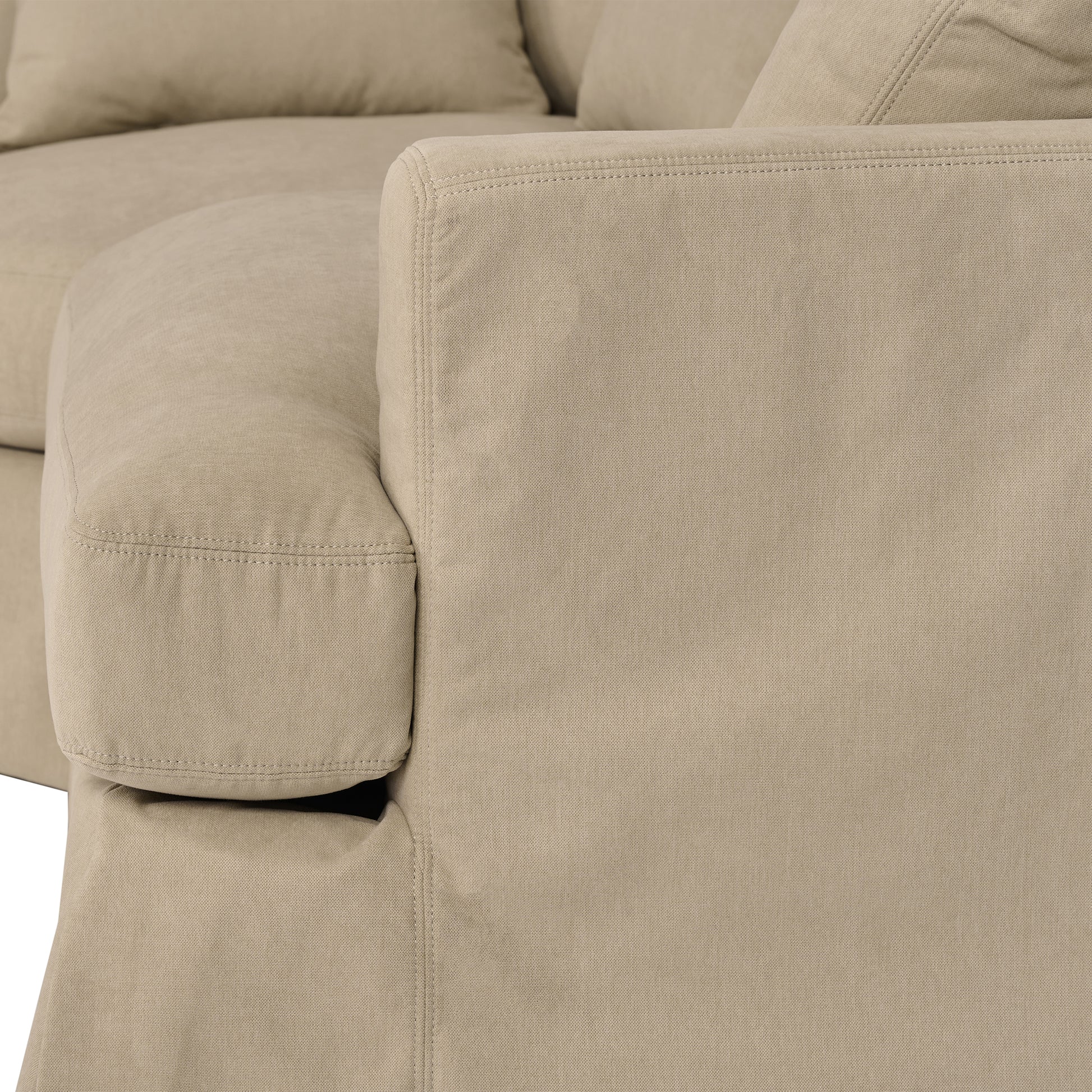 Ciara Upholstered 3 Piece Sectional Sofa in Slate Gray  By Armen Living | Sectional | Modishstore - 25