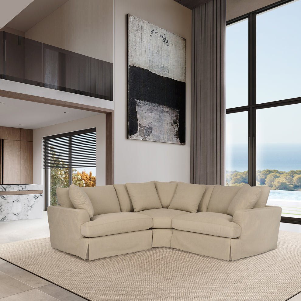Ciara Upholstered 3 Piece Sectional Sofa in Slate Gray  By Armen Living | Sectional | Modishstore - 17